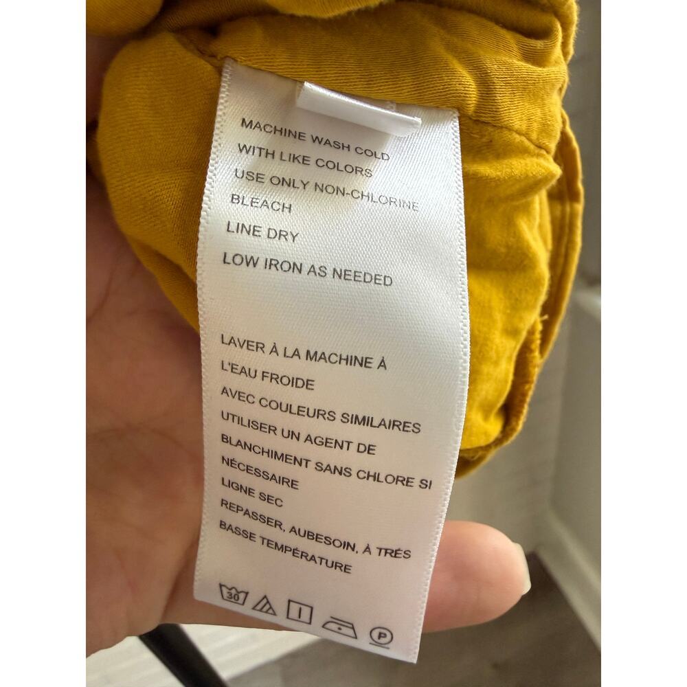 Urban Outfitters Mustard Puff Sleeve Crop Top S Cottagecore Milkmaid Boho - Picture 3 of 5